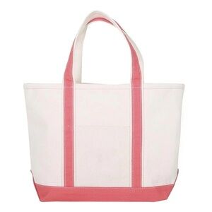 Tag & Crew Ventura Canvas Tote Bag Purse Medium in Coral Pink